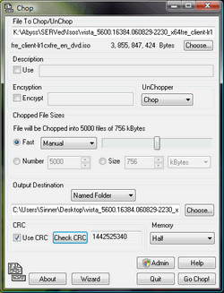  Splitter  Detected on Chop   File Splitter   Acapsoft   For Software As Compact As Possible